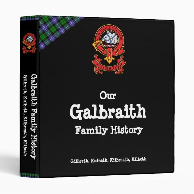 Clan Galbraith Histoire familiale 1" Classeur (Devant/Côté)