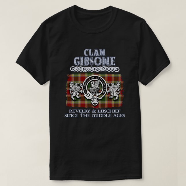 Clan Gibsone crest Scottish clans Scottish surname T-Shirt (Design Front)
