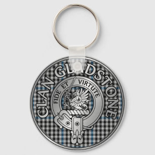 Clan Gladstone Crest & Tartan  Keychain
