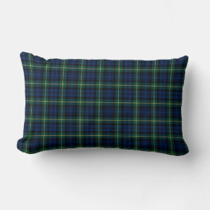 Clan Gordon Blue and Green Scottish Tartan Lumbar Pillow