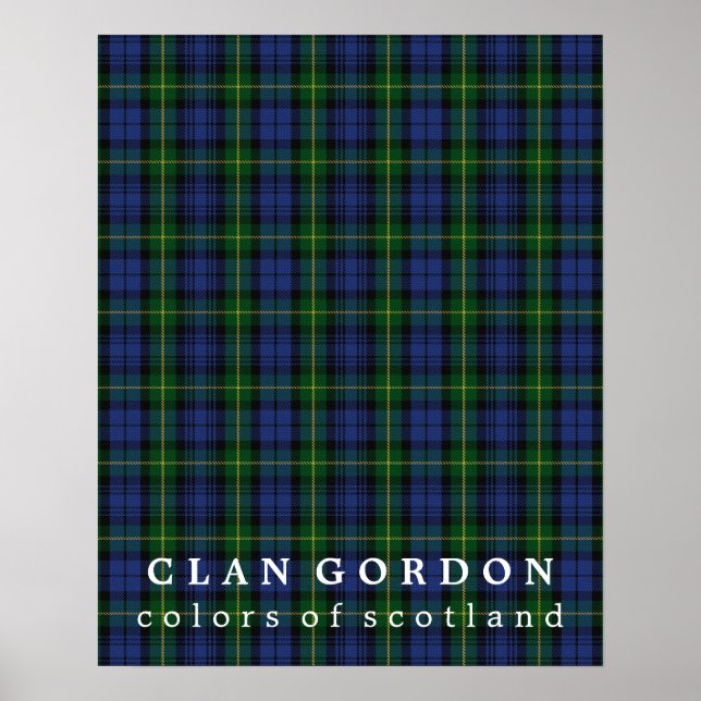 Clan Gordon Colours of Scotland Tartan Poster (Front)