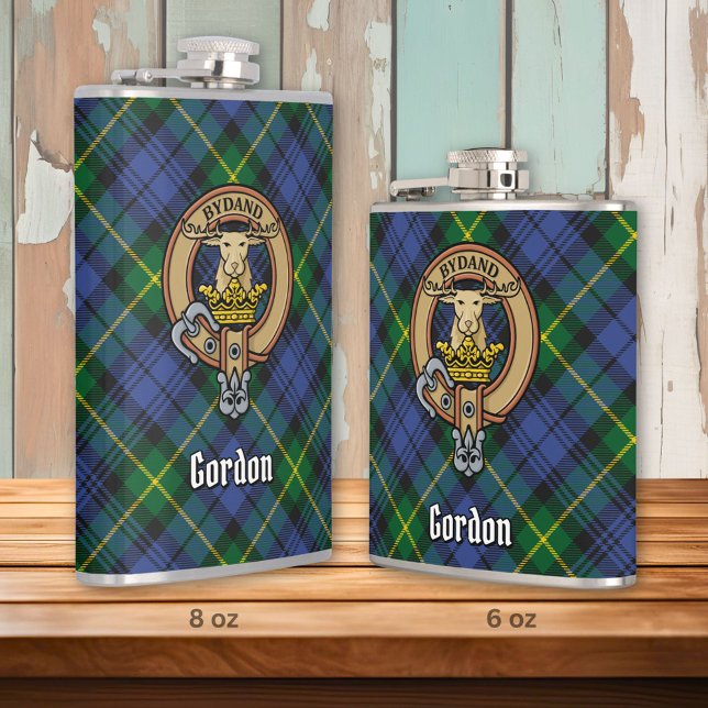 Clan Gordon Crest over Tartan Hip Flask (Creator Uploaded)