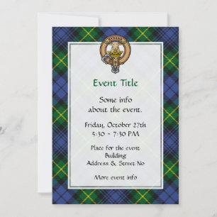 Clan Gordon Crest over Tartan Invitation