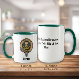 Clan Gordon Crest over Tartan Mug