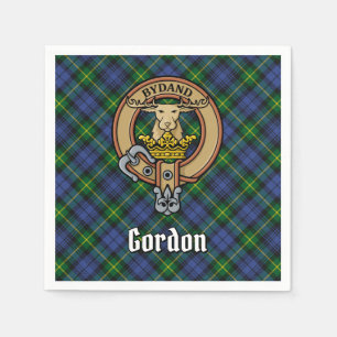 Clan Gordon Crest over Tartan Napkin