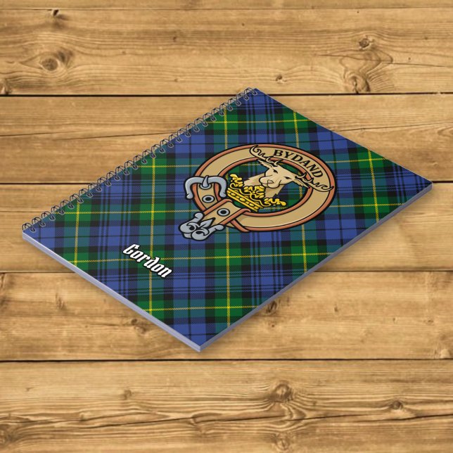 Clan Gordon Crest over Tartan Notebook (Creator Uploaded)