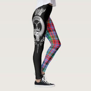 Clan Gordon Crest & Red Tartan Leggings