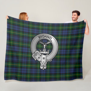 Clan Gordon Crest & Tartan Fleece Blanket