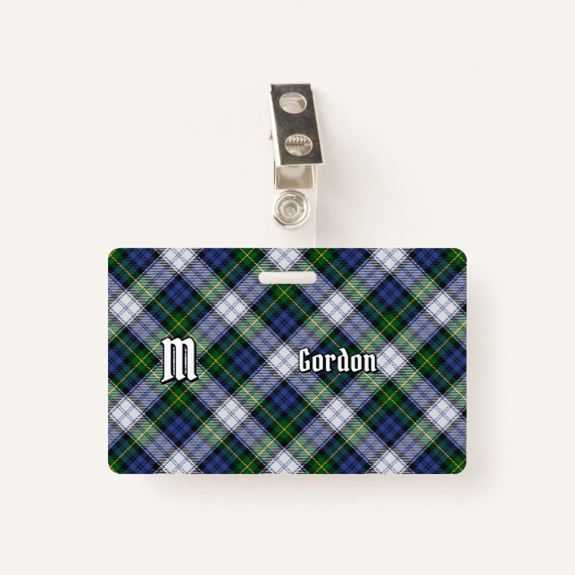 Clan Gordon Dress Tartan Badge (Front with Clip)