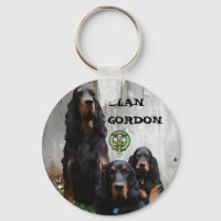 CLAN GORDON, Gordon Setter Painting Keychain