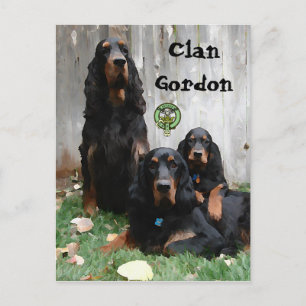 Clan Gordon, Gordon Setter Peinture Carte Postale