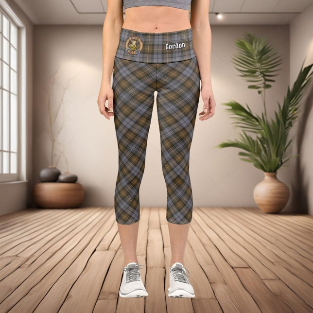Clan Gordon Patiné Tartan Capri Leggings (Créateur téléchargé)