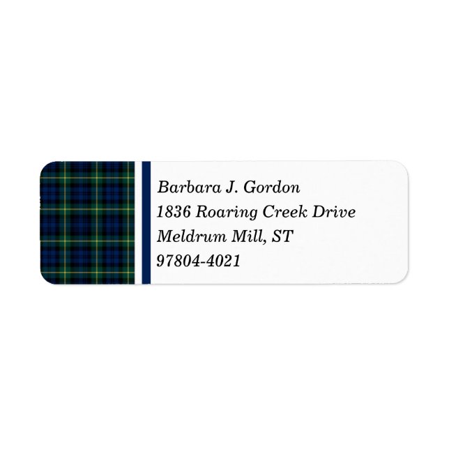 Clan Gordon Tartan bleu et vert écossais plaid (Devant)