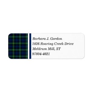 Clan Gordon Tartan Blue and Green Scottish Plaid