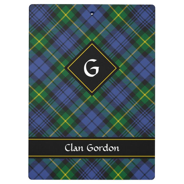 Clan Gordon Tartan Clipboard (Back)