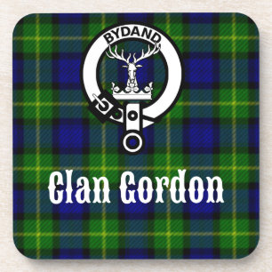 Clan Gordon Tartan Crest Coaster