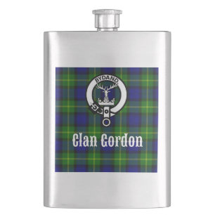 Clan Gordon Tartan Crest Hip Flask