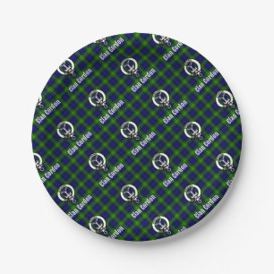 Clan Gordon Tartan Crest Paper Plate