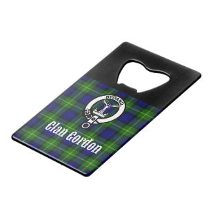 Clan Gordon Tartan Crest Wallet Bottle Opener