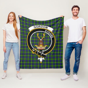 Clan Gordon Tartan Plaid Fleece Blanket