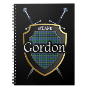 Clan Gordon Tartan Shield & Swords Notebook