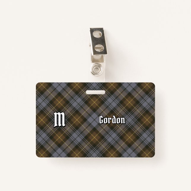 Clan Gordon Weathered Tartan Badge (Front with Clip)