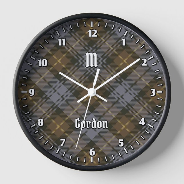 Clan Gordon Weathered Tartan Large Clock (Front)