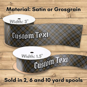Clan Gordon Weathered Tartan Satin Ribbon