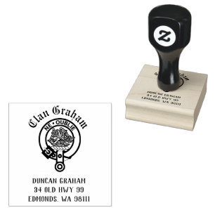 Clan Graham Crest Badge Customizable  Rubber Stamp