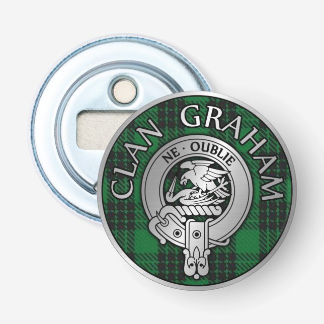 Clan Graham Crest & Tartan Bottle Opener (Front)