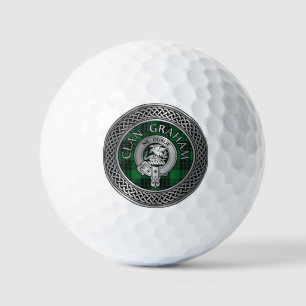 Clan Graham Crest & Tartan Knot Golf Balls