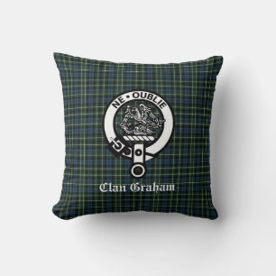 Clan Graham Montrose Tartan & Crest Throw Pillow