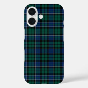 Clan Graham Tartan Green, Blue, and Black Plaid iPhone 16 Case
