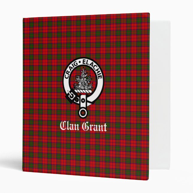 Clan Grant Crest Badge and Tartan  Binder (Front/Inside)