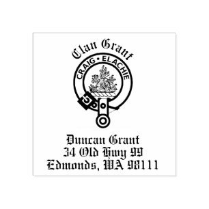 Clan Grant Crest Badge Customizable Rubber Stamp