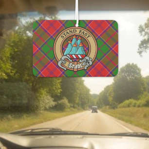 Clan Grant Crest over Tartan Air Freshener