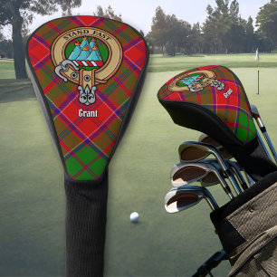Clan Grant Crest over Tartan Golf Head Cover