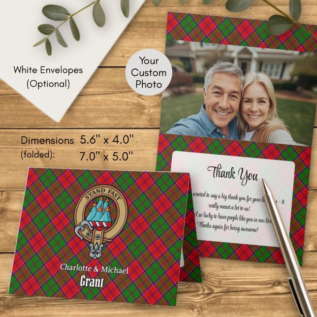 Clan Grant Crest over Tartan Invitation (Creator Uploaded)