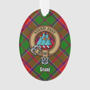 Clan Grant Crest over Tartan Ornament