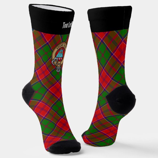 Clan Grant Crest over Tartan Socks (Angled)