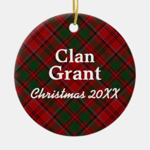 Clan Grant Scottish Tartan Ceramic Ornament