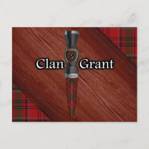 Clan Grant Tartan Sgian Dubh Blade Postcard