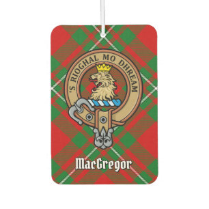 Clan Gregor Crest over Tartan Air Freshener
