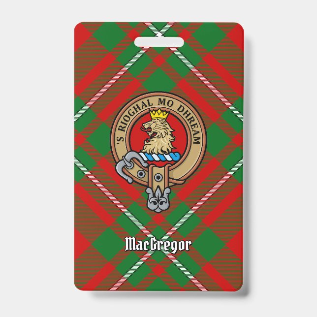 Clan Gregor Crest over Tartan Badge (Front)