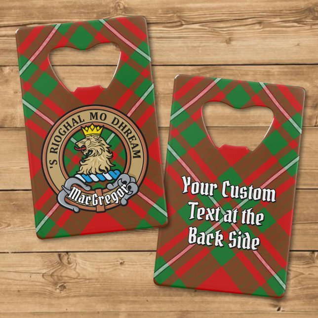 Clan Gregor Crest over Tartan Credit Card Bottle Opener (Creator Uploaded)
