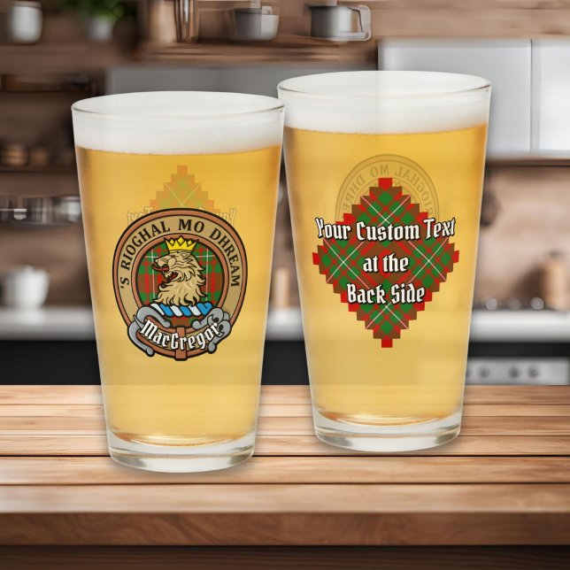 Clan Gregor Crest over Tartan Glass (Creator Uploaded)