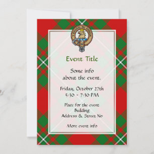 Clan Gregor Crest over Tartan Invitation