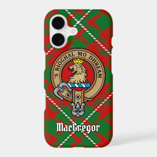 Clan Gregor Crest over Tartan iPhone Case
