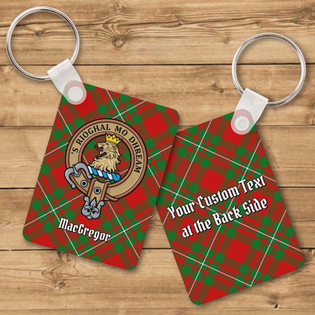 Clan Gregor Crest over Tartan Keychain (Creator Uploaded)