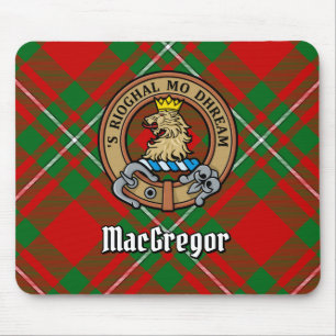 Clan Gregor Crest over Tartan Mouse Pad